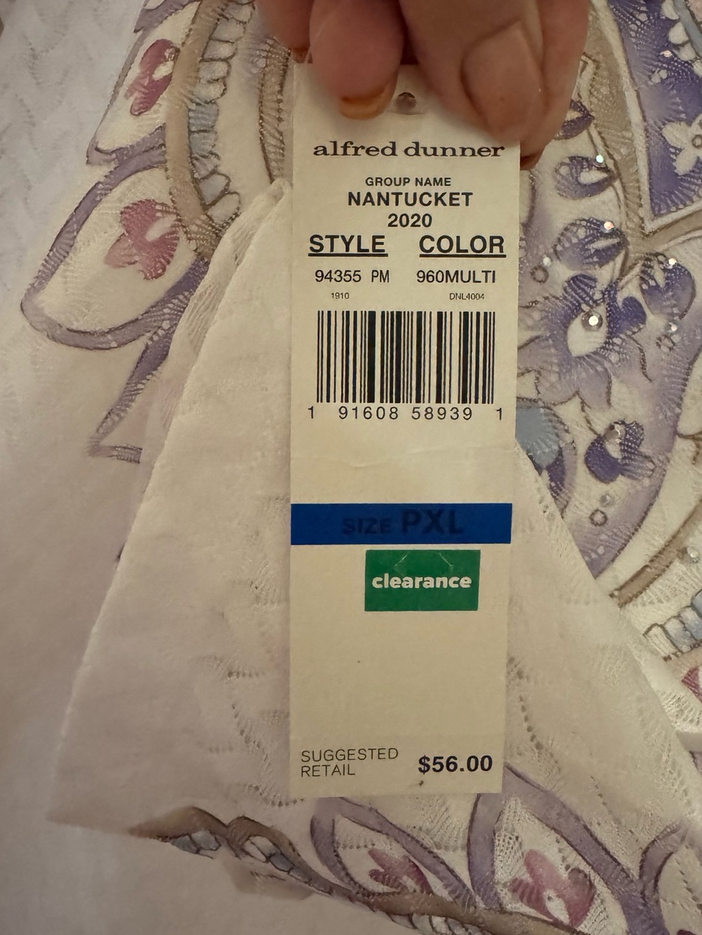 NWT Beautiful Alfred Dunner Cream w/Border Print Top XLARGE/PETITE #M - Picture 11 of 11
